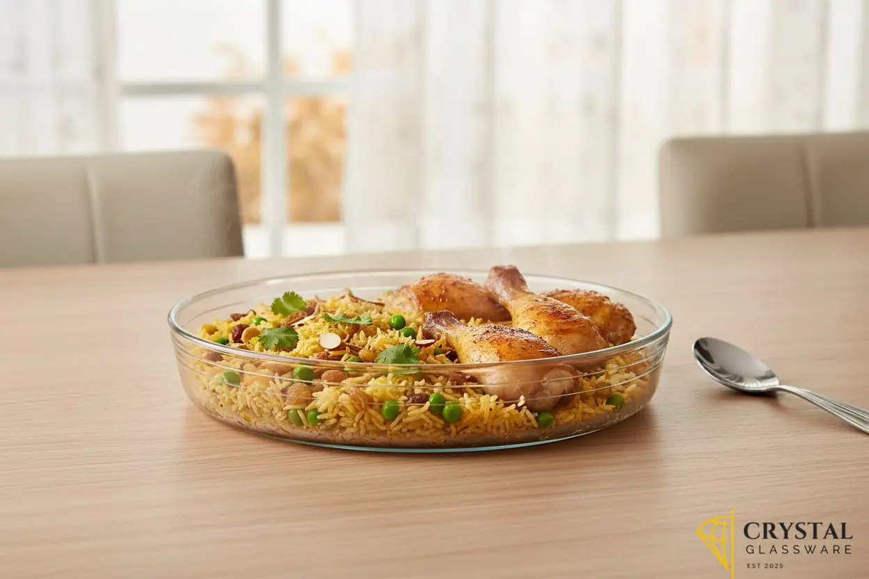 Delisoga glass dish features a deep design  — Crystal Glassware Pakistan